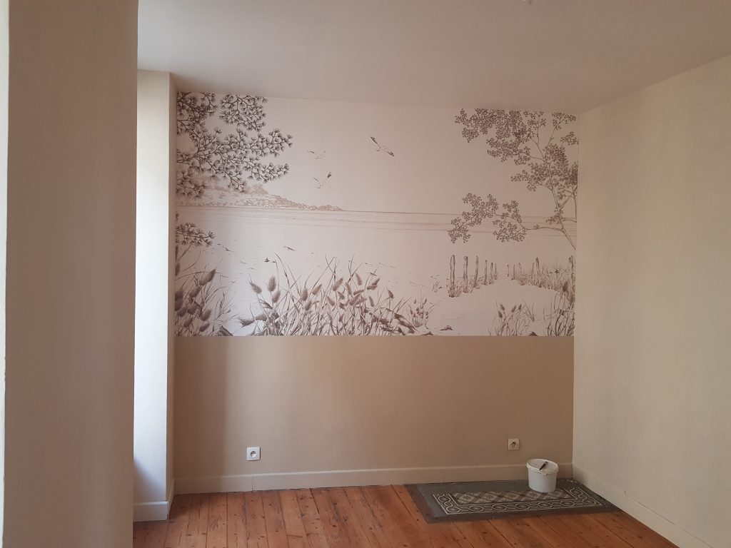 o peintre enchanteur- gravier céline - peinture intérieur naturelle - panoramique - tête de lit