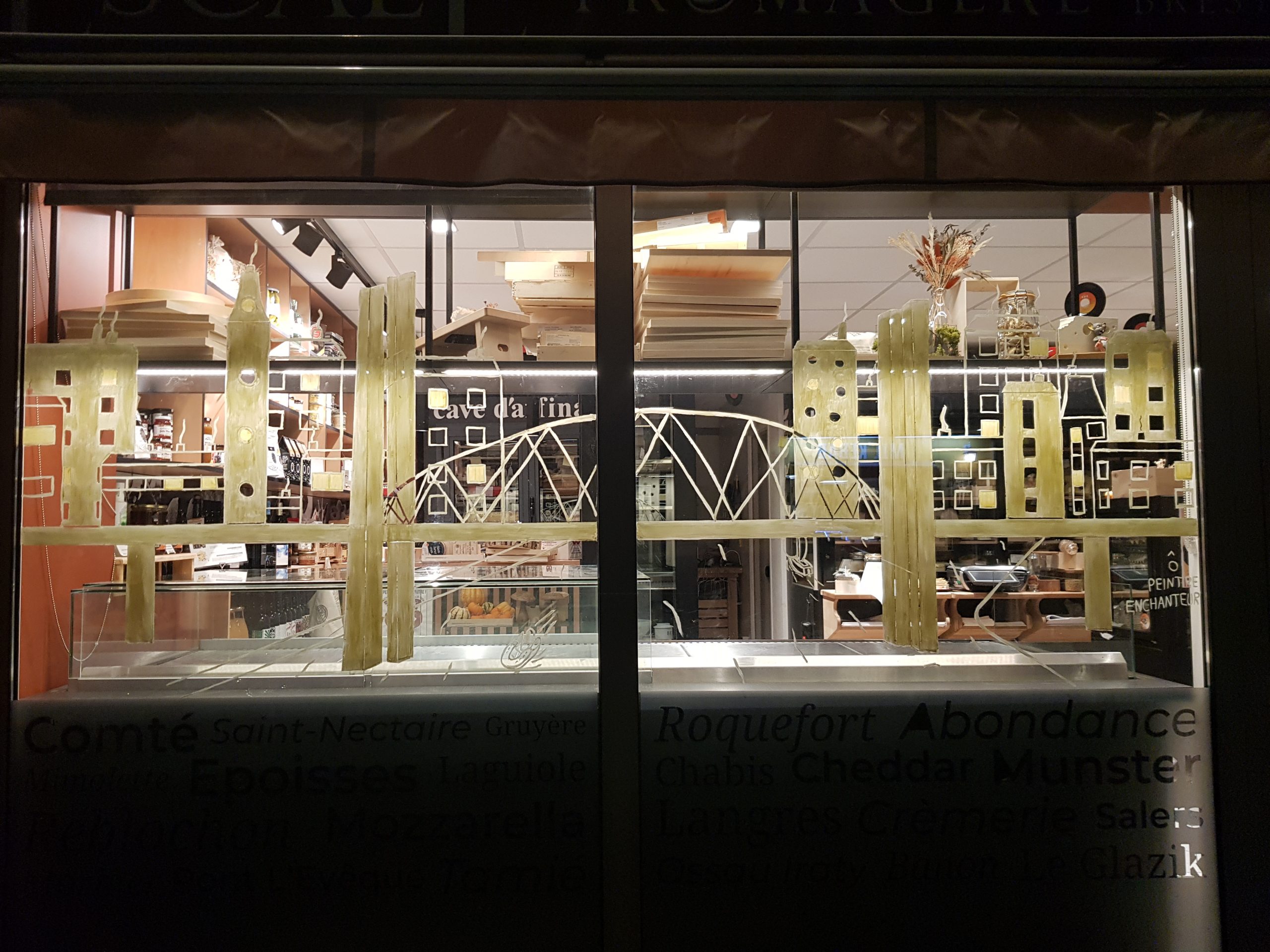 Brest en neige -peinture sur vitre- décoration de noël -peinture naturelle- o peintre enchanteur - céline gravier